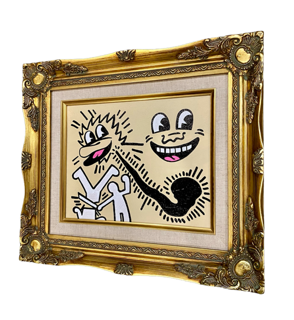 Keith Haring Graffiti Art Rare Abstract Pop Art Original Painting eBay