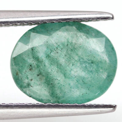 SHOLA Echt 2,99 Ct Natürlicher Grün Smaragd aus Sambia, Flacher Schnitt, Emerald