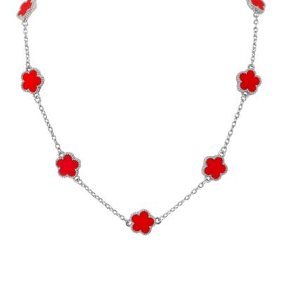 Women Five Leaf Flower Cute Romantic Necklace Fashion Geometric Jewelry Gift