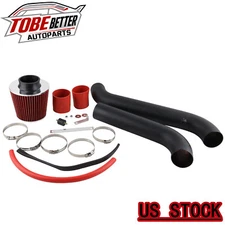 Black Cold Air Intake System Kit + Red Filter For Honda Accord 2.2L 2.3L 1994-02