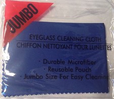 Eyeglass Lens Cleaning Cloth Royal Blue Jumbo Microfiber New in Packag with Case