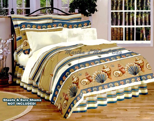 SEASHELL Beige Comforter Set TROPICAL 