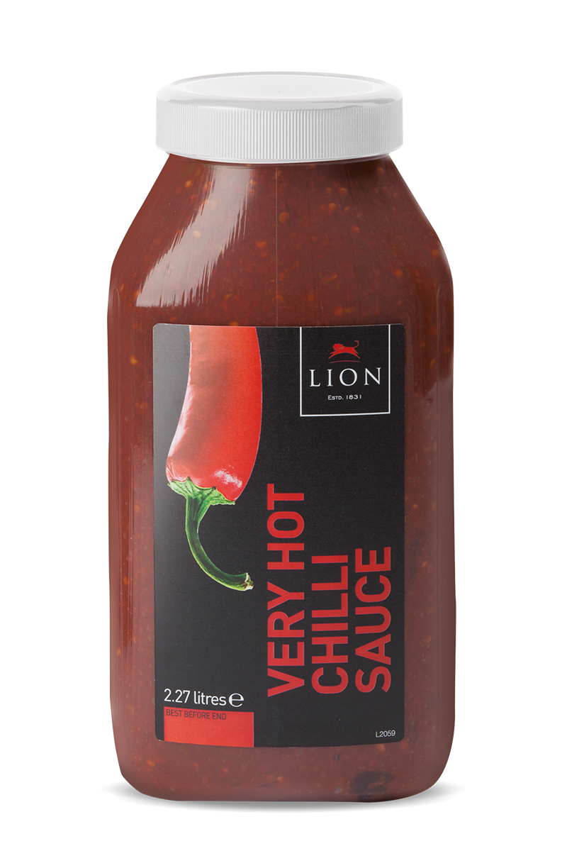 LION VERY HOT CHILLI SAUCE 2.27kg Catering Jar Kebab Takeaway Cafes BBQ
