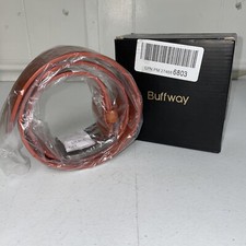 GENUINE LEATHER MENS BELT SZ 32 FULL GRAIN BROWN BUFFWAY METAL BUCKLE NEW W/BOX