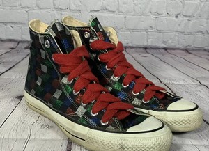 checkered high top converse