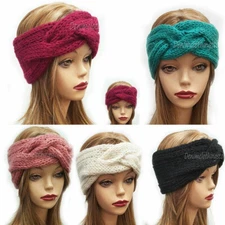 Women's Winter Crochet Chunky Knit Headband Headwrap Ear Warmer Turban Braided