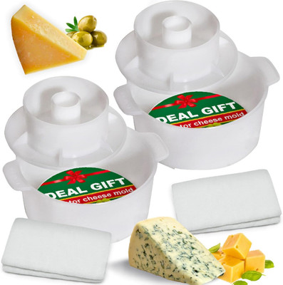 2 Pcs Cheese Mold with a Follower Piston and Cheesecloth   Cheese Making Kit - C