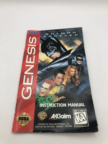 Batman Forever Sega Genesis W/Manual 16 Bit Retro NTSC 1995 #1121 - Picture 8 of 13