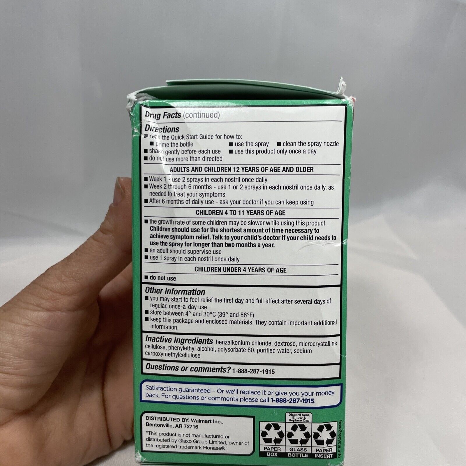 Equate Allergy Relief 50mcg 4x120 Metered Sprays New EXP 02/2024