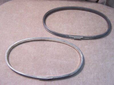 Vintage Cork Lined Oval Metal Embroidery Rings - 5'' x 9'' - Used