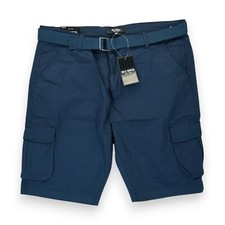 NWT Blu Rock New York Men's Flex Stretch Belted Cargo Shorts Navy Sz 40 MSRP 59
