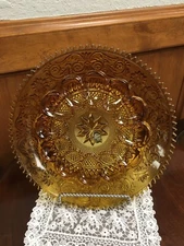 VINTAGE TIARA INDIANA AMBER DEVILED EGG PLATER