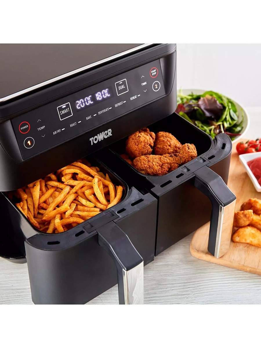 Tower Air Fryer Vortx 8L Dual Basket T17097 Digital Black - New