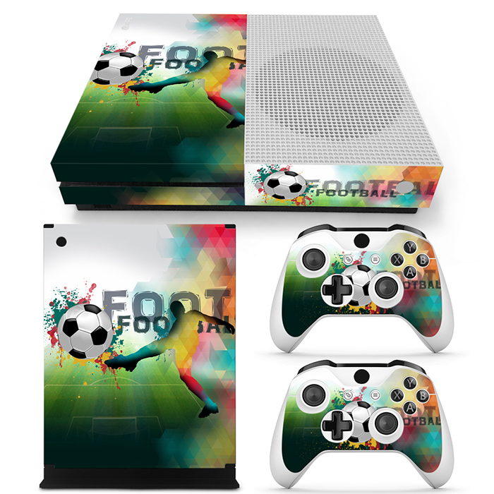 Xbox One S Console Skin Decal Sticker Football Soccer + 2 Controller Custom Set-image