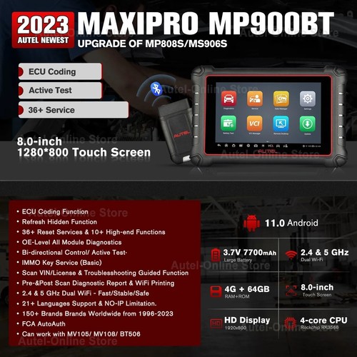 Autel MP900BT Scan Tool MaxiPRO MP900-BT Diagnostic Scanner with ECU Coding - Picture 5 of 6