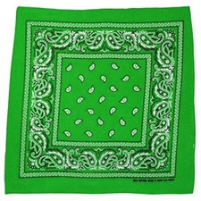 12Pcs Bandanas 100 Cotton Paisley Print Head Wrap Scarf Wristband Green