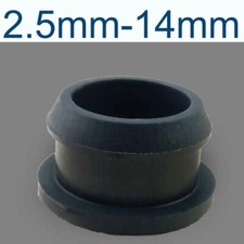 Snap-on Hole Plugs Silicone Rubber 2.5mm-14mm Blanking End Caps Pipe Tube Black