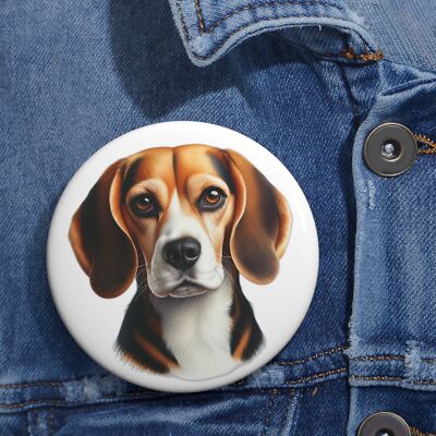 Custom Pin Button Badge Beagle Cute Dog Pet Lover Art Portrait Cute Gift Animal