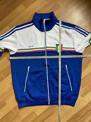 ITALY RETRO FOOTBAL SOCCER TRACK JACKET ADIDAS P04027 sz XL