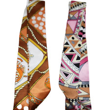 Lot of 2 Womens Neck Scarf Wrap Hair Head Tie Purse Decoration Bag Wrap 38/2" O