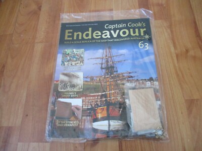 1/48 EAGLEMOSS BUILD CAPTAIN COOK'S ENDEAVOUR MODEL SHIP ISSUE 63 INC PART