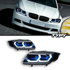 Pair Led Headlight For Bmw 3 Series 2005-2012 E90 E91 328i 330i 335i Head Lamps