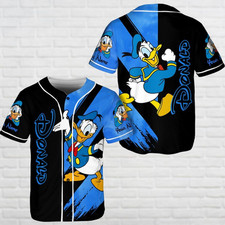 Custom Donald Duck Baseball Jersey Disney Duck Baseball Shirt Magic Kingdom Shir