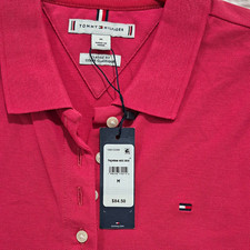 Tommy Hilfiger Pink Piqu  Polo Dress Women's M Knee Length Stretch Collared