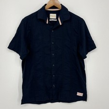 Scotch  Soda Short Sleeve Button Shirt Men's Size M Blue Linen Blend