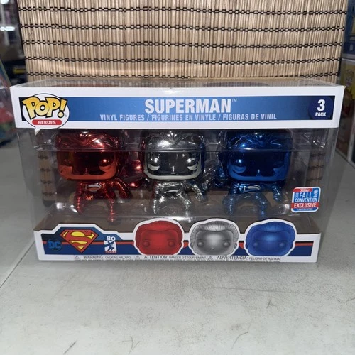 Funko Pop! DC Superman 3 pack Fall Con 2018 Exc Vinyl Figures