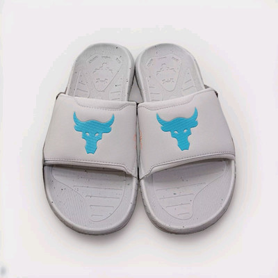Under Armour Project Rock 3 Grey Blue Surf Charged Slides Sandels Mens 13 Under Armor Project Rock 3 Grey/Blue Surf Charged Slides  main image 4