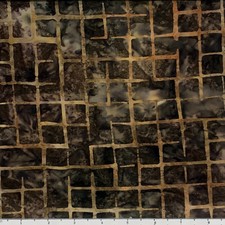 1 Yard Cut of Lunn Fabric Interrupted Grid Batik 100 Cotton 3215 Chocolate