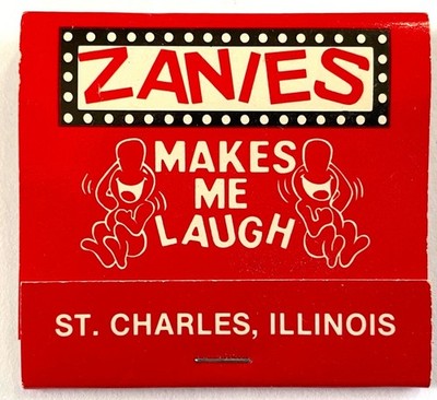 Vintage Zanies Comedy Club St. Charles IL Matchbook Unstruck