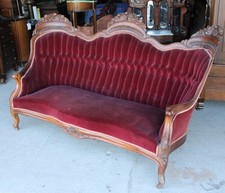 Victorian Belter Rosewood Laminated Settee Sofa – in the Henry Clay Pattern