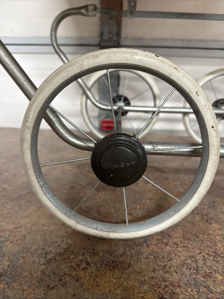 Vintage 1950s COLECO Doll Carriage Stroller Pram – Plaid Buggy w/ Spoked Wheels - Image 2 of 4