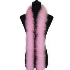 2 Yards 50g Light Pink Fluffy Marabou Feather Boas for DIY Craft Sewing Trim ...