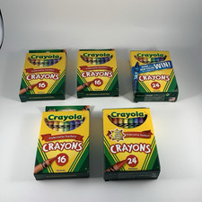 Lot of 5 Crayola Crayons - 16 and 24 Assorted Colors Per Pack