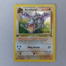 Aerodactyl 1/62 PRERELEASE Rare Fossil Holo Pokemon Card WOTC Collectible