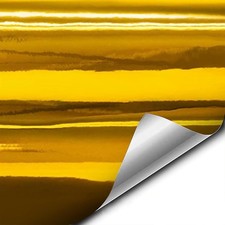 Gloss Gold Chrome Air-Release Vinyl Adhesive Tape Roll 12" x 20ft for Crafting