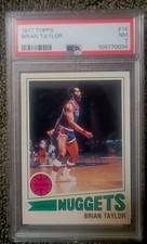 1977 Topps Basketball #14 Brian Taylor PSA 7 NM Denver Nuggets Basketball PSA