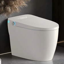 Smart WC, bidet da incasso, scarico automatico, sedile riscaldato, pezzo unico, telecomando, bianco moderno