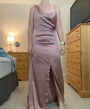 Revelry Maxine Satin Dress Rose Quartz Size 8 Bridesmaid Wedding Elegant Formal