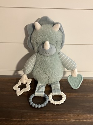 DreamGro Dream Gro Plush DINOSAUR Triceratops 12  Baby Sensory Clip Toy 2023