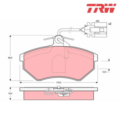 Brake Pad Set, disc brake TRW GDB1057