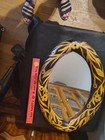Vintage Sticks Handmade wooden Oval Mirror With Floral Inlay 15" — photo 7