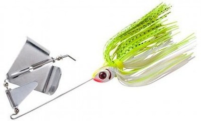 Booyah Buzz Bait 1/2 Oz Chart Prl/Wht Chart Bio-Flex Silicone Skirt 5/0 Hook