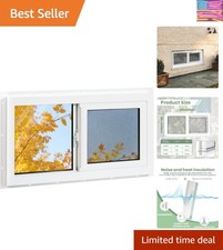 Vinyl Basement Window, 32" x 8" Bathroom Sliding Window with Double Pane Insu...