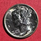 1940S Choice Uncirculated US Mercury SILVER Dime "San Francisco" Mint! Old Coin!