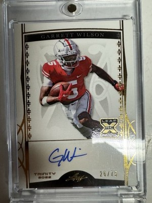 2022 Leaf Trinity - Garrett Wilson #BA-GW1 Gold /75 (AU, RC)