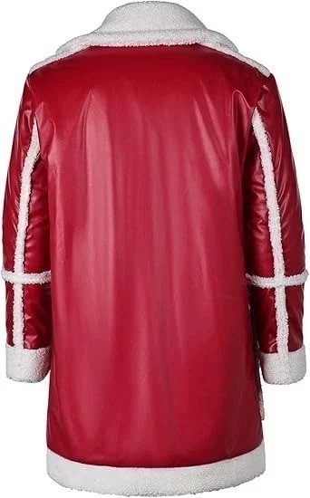 Men's Red Santa Claus Costume Jacket Christmas Movie Cosplay Holiday Wear - Image 3 of 4